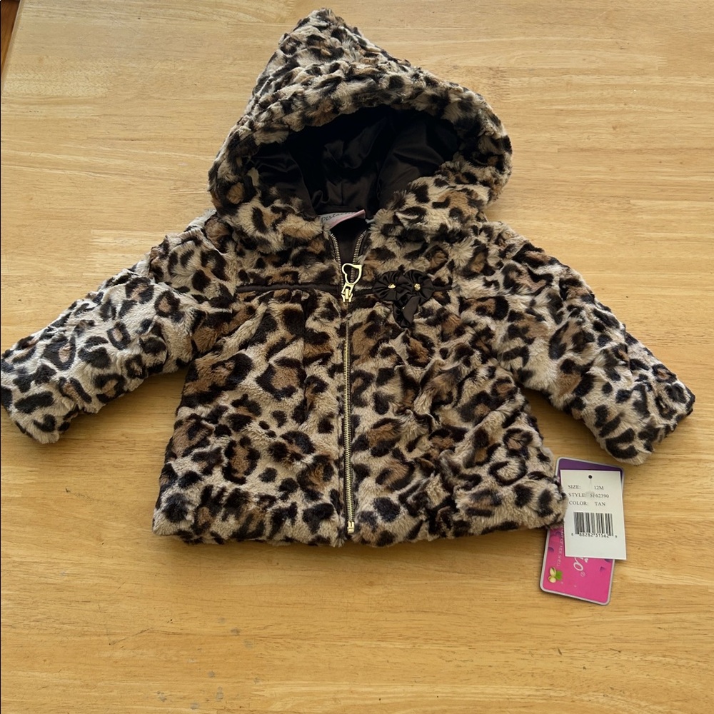 Pistachio Leopard Print Baby Jacket size 12m NWT